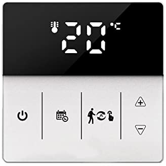 Thermostat WiFi Connecté, Objet Connecté, Design Fin, Moderne, Compatible avec Alexa et Google, pour Chaudière à Gaz