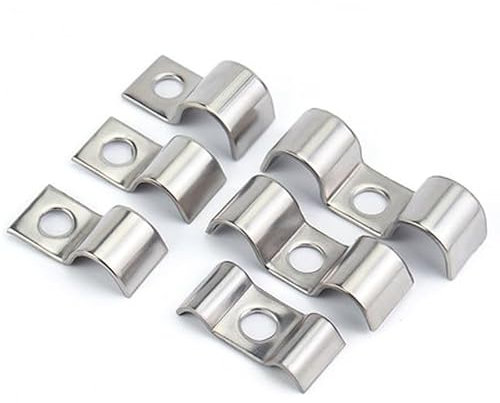 304 Stainless Steel Single/Double Pipe Fixing Clip Side Conduit M5-M48 Tube Hose Pipe Fixed Mounting Bracket Saddle Clip Clamp 2/4/5/10pcs (Size : 2Pcs Double M25)