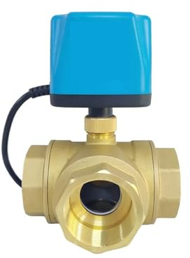 1/2 3/4 1 2 Elektrisches Kugelventil aus Messing, Zweidraht-Dreiwegeventil, normalerweise geschlossen, normalerweise offen, AC220V-Umschaltventil, Wasserventil (Color : 220VAC_NORMALLY OPEN, Siz