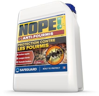 NOPE! CT Spray Anti-Fourmis 5L – Maison Intérieur & Extérieur – Inodore & à Base d’Eau – Longue Durée