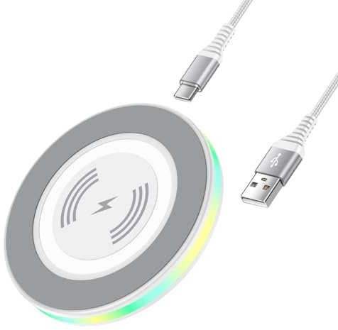 Samsung S25 Wireless Charger Fast Charging Pad, 15W Wireless Phone Charger for Google Pixel 9/9 Pro/8/8a/7/7a/6XL Samsung Galaxy S25 Ultra S24 Plus S23 FE S22+ S21 S20 iPhone 16 15 14 13 12 11 Pro Max
