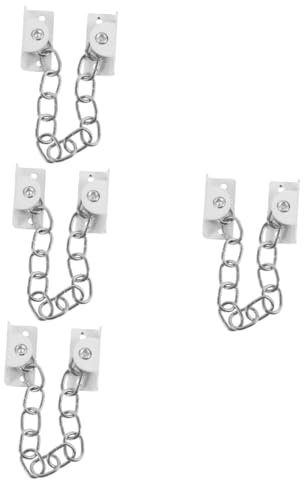 OSALADI 4pcs Door Chain Guards Lock Stainless Steel Door Safety Lock Child Window Restrictor Easy Install Rustproof