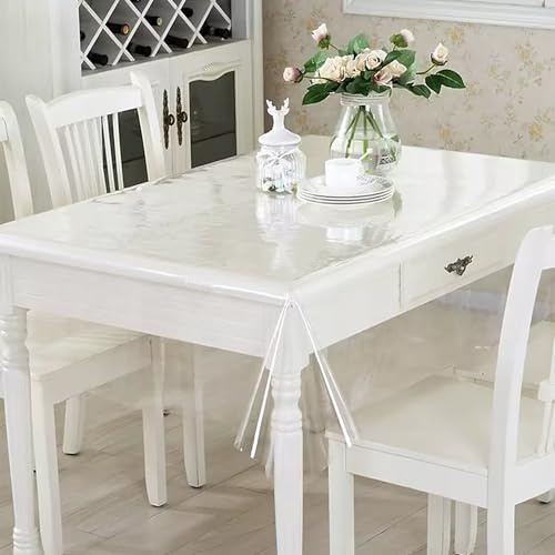 chenyu Tischfolie Transparent 0.13mm Desktop-Schutz 178 x 132 cm Kann Geschnitten Werden PVC Tischdecke Transparent Tischdecke Abwaschbar Transparent fur Party Bankett Karneval