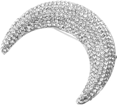 GAROZATION Mondbrosche Anstecknadel Aus Legierung Mit Strass Silberfarbener Mond Pin Für Damenkleidung Und Rucksack Robuste Modebrosche Für Alltag Und Besondere Anlässe
