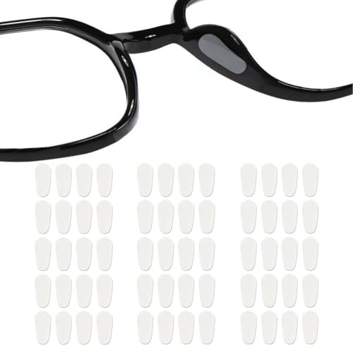 30 Paar Silikon Nasenpad, Rutschfeste Selbstklebende Nasenpads,1.0mm Utschfeste Nasenpads, Adhesive Nasenpads Brillen Pads & Anti Rutsch Silikon Brillen Pads für Brillen Sonnenbrillen (Transparent)