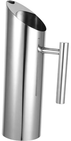 KOCKSHION Pichet D'eau Froide en Acier Inoxydable 1,5l, Bouilloire Poignée Ergonomique, pour Servir des Boissons Fraîches à Domicile