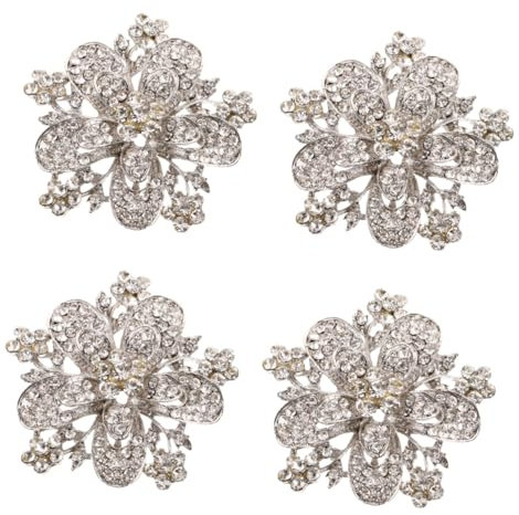 SHERCHPRY 4 Stück Braut Ansteckblumen Ornamente Hochzeit Braut Accessoires Broschen Anstecknadel Für Damen Modische Strass Brosche Für Kleid Hochzeitsdekorationen Brautjungfer