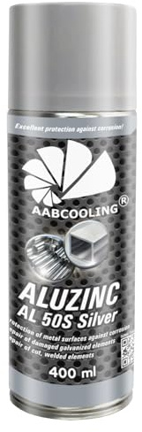 AABCOOLING 400ml Aluzinc AL 50S Zink-Alu-Spray Ausbesserungslacke Silber Korrosionsschutz für Fahrgestell und Karosserie, Schutz von Schnitt- und Schweißstellen, Beständig gegen Witterungseinflüsse K6