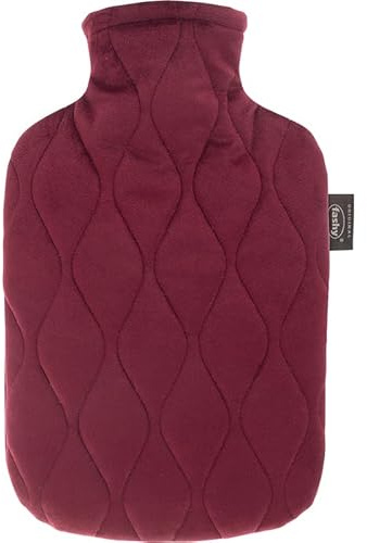 Fashy Wärmflasche 2,0 L mit gestepptem Bezug, bordeaux