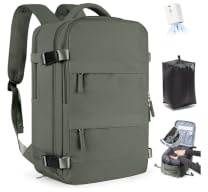 SZLX Großer Reiserucksack Damen,Vakuum Rucksack mit Pumpe Ryanair Handgepäck 40x30x20 Herren, Wizzair Handgepäck 40x30x20 Wasserdichter Tagesrucksack Fit 14 Zoll Laptop mit Schuhfach und Laptopfach