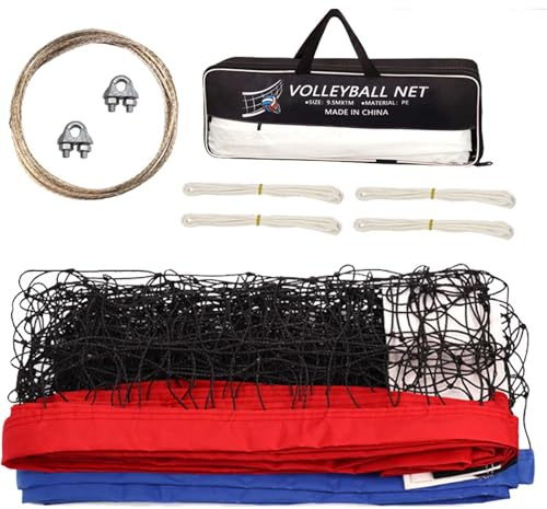 Strandvolleybollnät – 31 x 3 fot vikbart tennisnät, justerbara multisporthät | enkelt installationsnät med bärväska, kraftigt bärbart volleybollnät för inomhus, utomhus, träning, trädgård, strandspel