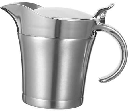 MAGICLULU Double Insulated Gravy Boat Stainless Steel Thermal Sauce Jug for Serving Steak Sauce Heat Retention with Double Design for Home and Restaurant Use