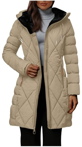 Slxbear Winter Sherpa Fuzzy Fleece Lined Jackets For Women Hooded Full Zip Quilted Puffy Thermal Hoodie Coats Thicken Padded Jacket Parka Outwear Down Jackets Size S-XXL