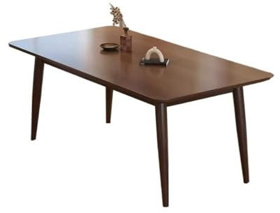 Table de Salle à Manger Table À Manger Rectangulaire en Bois Massif, Couleur Noyer, Moderne Et Simple, for Petit Appartement, Maison