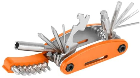 FUANA 21 in 1 multifunzione pieghevole Bike Tool Kit per mountain bike e bici da strada, set di riparazione bicicletta portatile con strumenti in acciaio al carbonio, design compatto, kit di