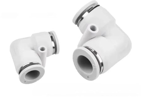 HOHAO 4 6 8 10 12 14 16mm PV PVG Elbow 90 Degree Pneumatic Air Fitting Push to Connect Fitting Quick Release Push Lock Air Compressor(PVG 10-8mm)