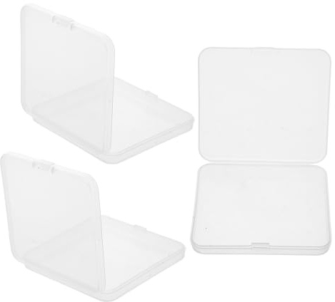 Estuche para Pestañas con Tapa 87x78x12 MM de Plástico, 3 Piezas | Caja Transparente Rectangular, Ligera y Portátil, para Viaje y Manualidades, Uso Doble
