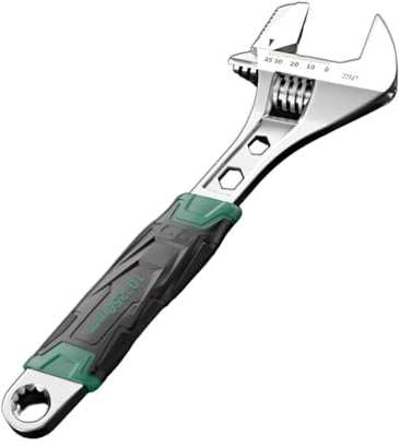 Duty 2 in 1 - Chiave inglese a doppia testa per tubi regolabili, adatta per dadi e bulloni di varie dimensioni, con impugnatura ergonomica e chiave regolabile