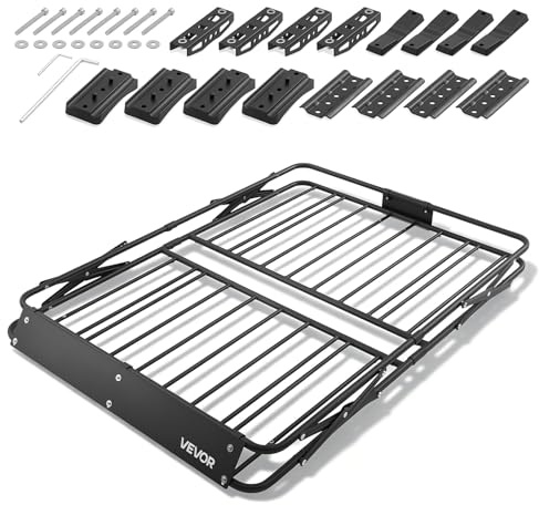 VEVOR Barra Portapacchi da Tetto per Auto, Portabagagli per Auto Telaio Pieghevole a Forma di X 1168 x 914 x 102 mm Carico 90,72 kg, Portapacchi Universale in Acciaio Legato per SUV Furgoni, Campeggio