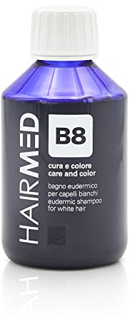 B8 - BAGNO EUDERMICO PER CAPELLI BIANCHI - SHAMPOO ANTI GIALLO - Hairmed - 200ml