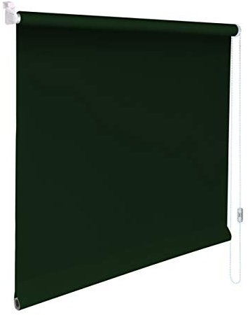 Sonnenschutz-HH® - Mini Verdunkelungsrollo Abdunkelungsrollo Minirollo Rollo KLEMMFIX Seitenzugrollo Kettenzugrollo inkl. Klemmträger ohne Bohren - Außenmaß Breite 75 x 90 cm Höhe - dunkelgrün
