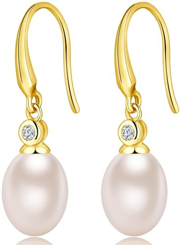 Perlenohrringe Gold Hängend Perlen Ohrringe Gold Perlenohrringe Silber 925 Hängend Vergoldet Ohrringe Damen