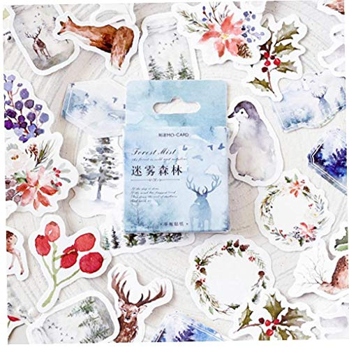 46 Pièces De La Forêt D'hiver, Petits Animaux, Pâtes, Papier Autocollant Mini, Journal Décoration Paquet, Album, Scrapbook, Autocollants