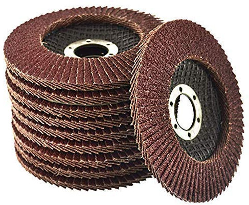 EETOOLS Pack of 10 Aluminum Flap Grinding Discs 115mm Abrasive Sanding Flap Wheel fits all 4 1/2 (115mm) Angle Grinders - Available in 5 Different Grits - 40 GRIT