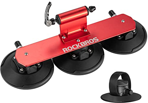 ROCKBROS Porte de Vélo pour Toit Voiture Fixation Ventouse Rouge pour 1 Vélo