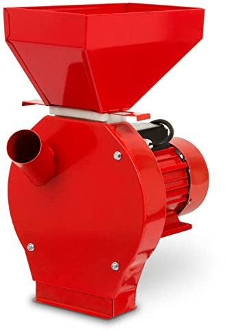 EBERTH Elektrische Getreidemühle mit Starkem 1100 Watt Elektromotor, Durchsatzmenge 240 kg/h, Schrotmühle mit Scharfer Edelstahlklinge und Vier Sieben, Zerkleinerer für Getreide, zur Tischmontage