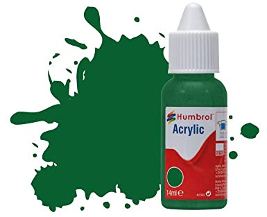 Humbrol Acrylic Paint DB0120 No 120 Light Green Matt | Matt (14ml), Acrylic Paints for Models, Plastic, Metal, Wood, Glass, Ceramics and More, Touch Up Coat
