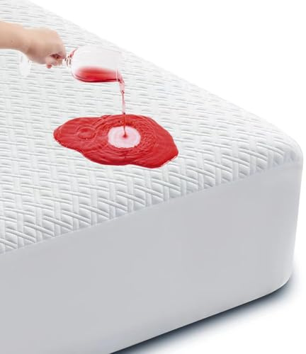 Cozymaker Queen Size 100% Waterproof Mattress Protector, Cooling Mattress Cover Fitted 8-21 Deep Pocket, 3D Air Fabric Soft Breathable Bed Mattress Pad Cover Noiseless Washable