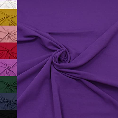 MAGAM-Stoffe Elias Sweatstoff uni innen angeraut und weich Meterware ab 50cm (13. Violett Aubergine)