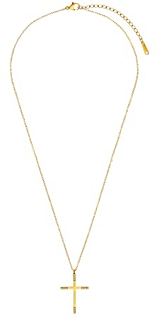 Heideman Halskette Alex Herren aus Edelstahl gold Kreuz mit Stein Kette für Männer