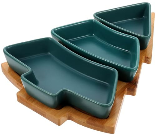 Healvian 1 Jeu Assiette Noel,Assiette à Goûter De Noël Plateau De Service De Nourriture Planche à Découper De Noël Plateau De Collations Pour Sapin De Plats De Céramique Plateau de