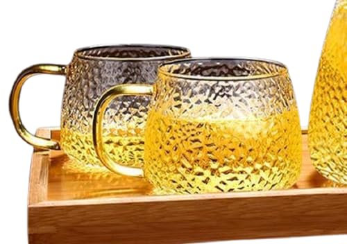 6 x Glass coffee Mugs Tea cups 400ml /13.5oz fancy Luxury Stylish Cool heat resistance Microwave Safe Stovetop Elevate Serving Experience Style Beverage serveware