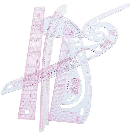 LALAFINA 1 Satz Kleiderordnungslineal Lineal für Schnittmuster Quilten multifunktionswerkzeug stoff schneidelineal Lineal zum Schneiden von Kleidungsmustern Patchwork Rosa