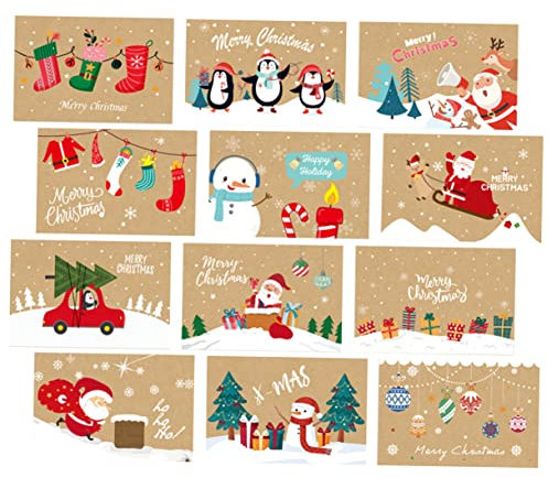 SEWACC 3sätze Weihnachtskarten Mit Cartoon-design Faltkarten Für Festliche Grüße Und Segenswünsche Umschläge Für Familie Und