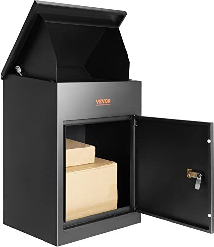 VEVOR Paketbriefkasten 44x35x58,3cm Paketbox Stahl Paletkasten 15-20 kg Briefkasten Postbox XXL Briefkasten mit Paswortschloss Innenscharnier Anti-Diebstahl-Einwurföffnung für Pakete Briefe usw.
