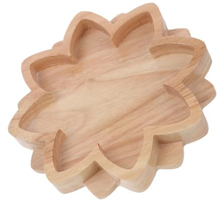 QUMIIRITY Plateau en Bois De Lotus 30 Cm Surface Lisse en Bois Naturel Polyvalent pour Rangement Bijoux, Cristaux Et Huiles Essentielles, Assiette Décorative pour Maison Et Bureau