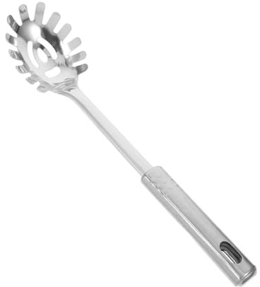 FUNOMOCYA Cuchara Para Pasta De Acero Inoxidable Multifuncional, Cuchara Ranurada De Tamaño Mediano, Mango Ergonómico, Utensilio Para Servir Espaguetis y Fideos Cocina Doméstica y Restaurante