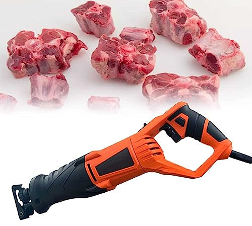 Sierra de huesos eléctrica para carnicero de 2000 W, máquina cortadora de sierra recíproca, máquina cortadora de huesos portátil comercial para el hogar para cortar carne congelada, huesos, hoja de