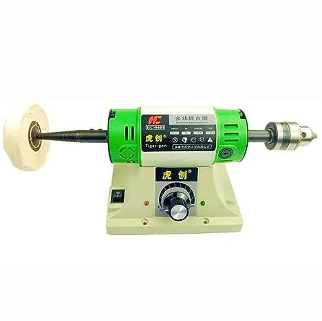 Esmeriladora de Banco, Máquina pulidora de banco eléctrico for joyería y gemas, pulidora de torno de escritorio, velocidad ajustable de 0 a 10000RPM, 750W, para moler, pulir y taladrar(Marrón)