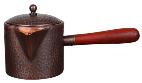 LOVIVER Tea Pitcher Hammered Water Jug 430ml Coffee Pot Copper Sauce Cup Teaware Milk Jug Copper Tea Kettle for Living Room Household