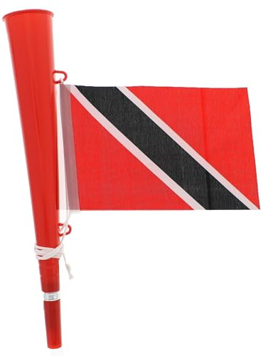 Zac's Alter Ego Red Woofer Horn with Trinidad & Tobago Flag - Bright Loud Carnival Festival Party