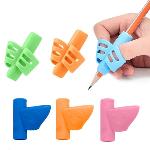 Voarge 6 Pièces Guide Doigts Ecriture Enfant, Guide Doigt en Silicone, Pencil Grips for Kids Ergonomique Aide Ecriture Pour Enfant Adulte Besoins Étudiants