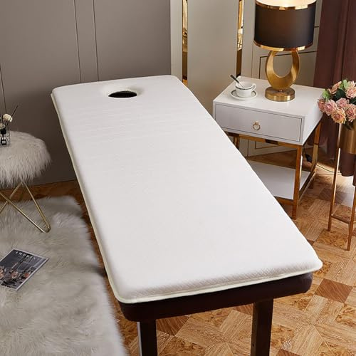GDDUOYUE 3cm Latex-Memory-Foam-Auflage für Massagetisch mit Gesichtsaussparung – Weiche Kosmetikliege-Matratzenauflage für Schönheitssalon, Spa oder Therapiezentrum,Style 1,60×180cm