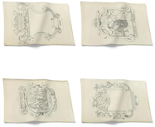 CEVAN Sottopiatti Natalizi Tovagliette Americane Cotone Modello retrò Set di 4, da Esterno Tovaglietta Scuola Bambina Resistente Calore per Cucina, Il Ristorante L'Ufficio, 32x42cm