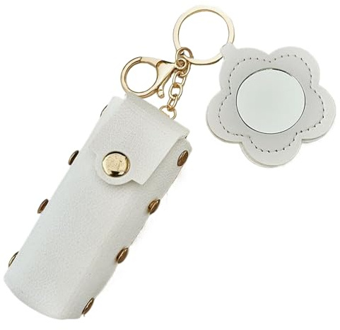 Asta Portarossetti con Specchio | Astuccio In Pelle Pu Per Borsetta - Portatrucchi Cosmetico Moda Per Donne