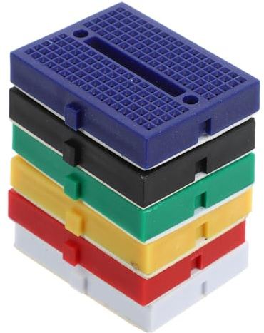 KONTONTY 6pcs Mini Breadboards for Experiment with Firm Pin Fixation and Plastic Material, Small Solderless Breadboards Suitable for Science Laboratory Use and Long Time Using